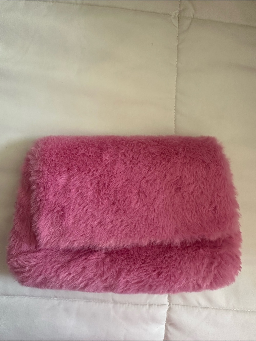 Hot pink fur clutch